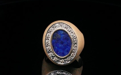 Elvis Presley's Owned and Worn 15mm Lapis and 14K Ring