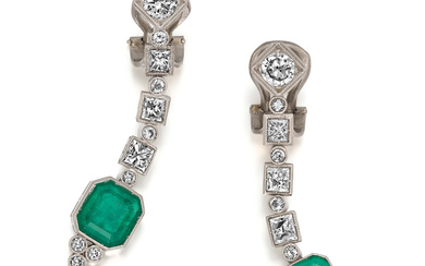Emerald-Diamond-Ear Jewellery