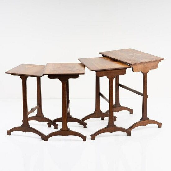 Emile Gallé, Nancy, 4 nesting tables, c. 1900