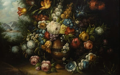 European school, Oil on canvas Still life with flowers, not signed.