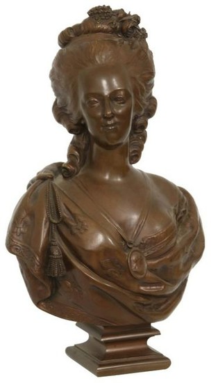 F. Barbedienne Bronze Bust of a Woman