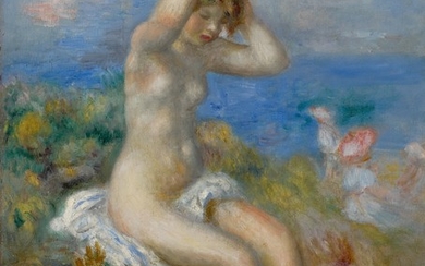 FEMME SE COIFFANT AU BORD DE LA MER, Pierre-Auguste Renoir