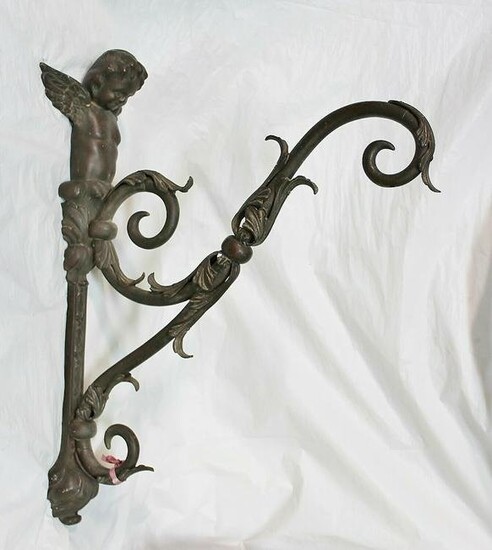 FRENCH Antique Cherub Putti Ornamental Cast Bronze&