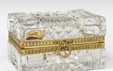 FRENCH MARTIN BENITO CUT CRYSTAL JEWELRY CASKET