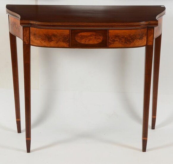Federal style mahogany and inlaid games table, Boston