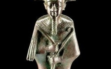 Tall Egyptian Bronze Figure of Osiris - Art Loss Cert.