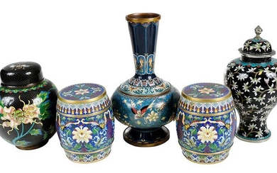 Five Pieces Chinese Cloisonne