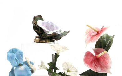 Four Boehm Porcelain Floral Sculptures