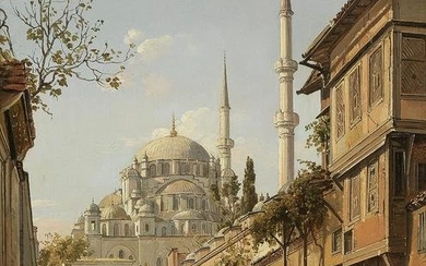 Frans Vervloet (Belgian, 1795-1872) A view of the Fatih Mosque, Instanbul