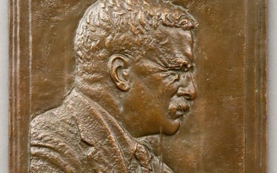 Fraser Bronze Portrait Plaque of Roosevelt
