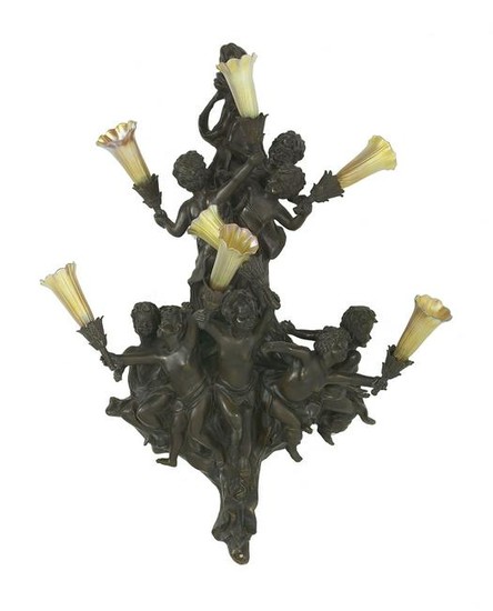 French Belle Epoque Patinated Bronze Sconce