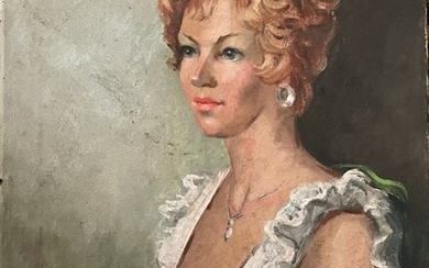 French Oil Portrait by Louise-Jeanne Cottard Fossey