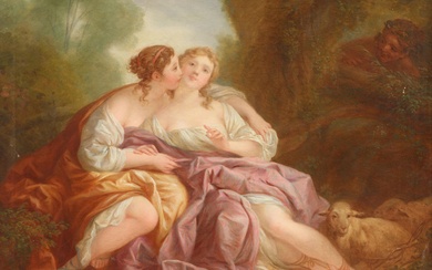 French School, 2nd half 18th century - Two Nymphs Bathing