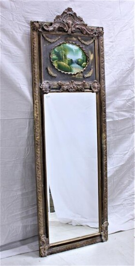 French Style Beveled Trumeau Mirror #1