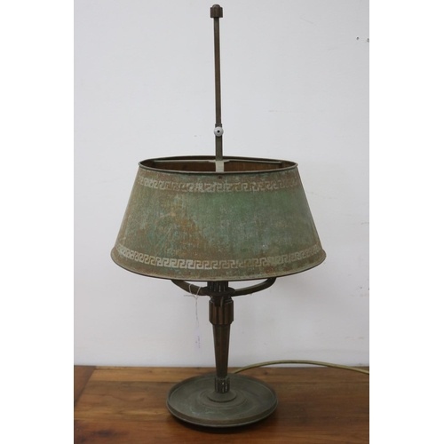 French briolette lamp with toleware shade, unknown working o...