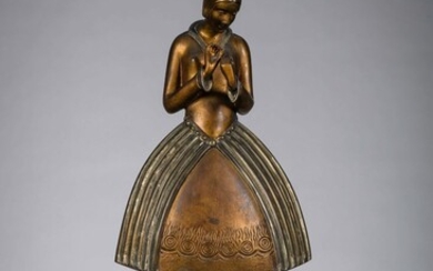 G. Gantcheff: sculpture en bronze art déco 'danseuse', fondeur Marcel Guillemard (H 39cm)