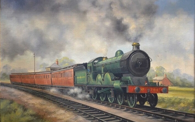 G. R. Herickx, two railway locomotive landscapes