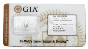 GIA Sealed brilliant cut diamond weighing 1,01 car…