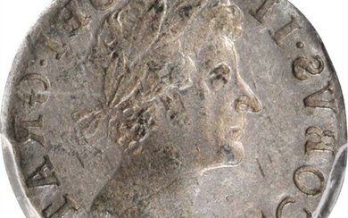 GREAT BRITAIN. Mint Error -- Full Brockage Reverse -- 2 Pence, (1686-88). James II. PCGS AU-53.