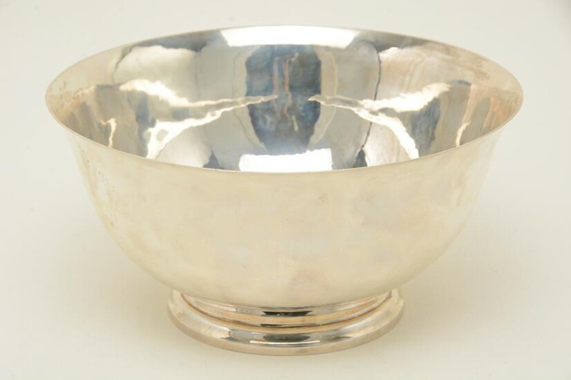 Gebelein sterling silver punch bowl, 1933. Handwrought.