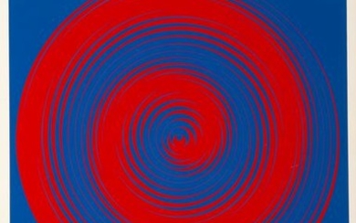 Getulio Alviani, Blue and Red Spirals, Screenprint