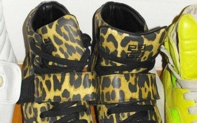 Givenchy Leopard Print Hi-Top Calfskin Sneakers