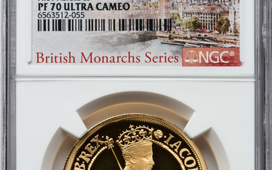 Great Britain: , Elizabeth II gold Proof "King James I" 100 Pounds (1 oz) 2022 PR70 Ultra Cameo NGC,...