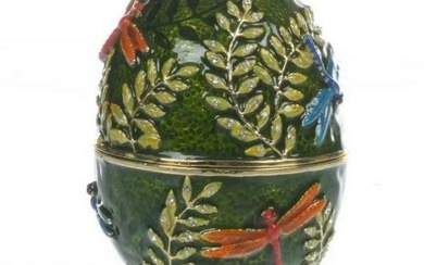 Green Egg Dragonfly Trinket Box