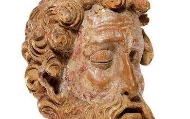 HEAD OF A BEARDED MAN, PROBABLY JOHN THE BAPTIST Southern Germany, beginning of the 17th century, in the style of Jörg Zürn (ca. 1583 – prior to 1638).