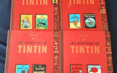 HERGE, Les aventures de Tintin, ed Noyelles, 2007 et 2008, quatre volumes comprenant chacun deux...