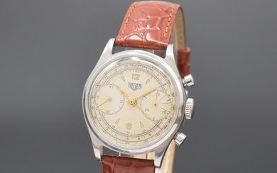 HEUER chronograph with calibre Valjoux 23, Switzerland around 1950, manual...