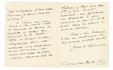 HISTORY - REINACH Joseph (1856 - 1921) - Autograph letter signed