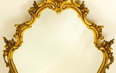 Hand Carved Wood Italian Florentine Gilt Mirror