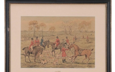 Hand-Colored Lithograph After Henry Thomas Alken, Sr., "The Meet"