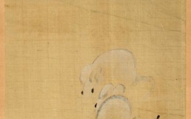Hanging scroll "Playful mice" - Zeshin, Shibata