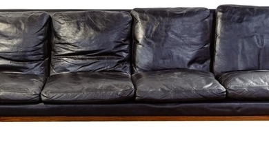 Hans Olsen for Vatne Mobler Leather Sofa