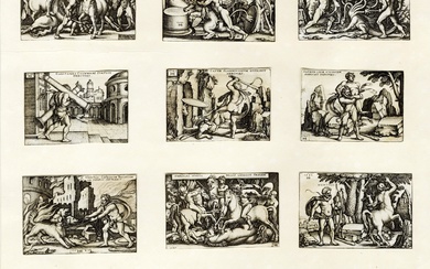 Hans Sebald Beham (Norimberga,, 1500 - Francoforte,, 1550), Le fatiche di Ercole. 1542-1548.