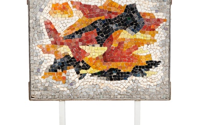 Heidi MELANO 1929-2014 COMPOSITION ABSTRAITE Plaque composée de mosaïques de céramiques 83,5 cm x 102,5...
