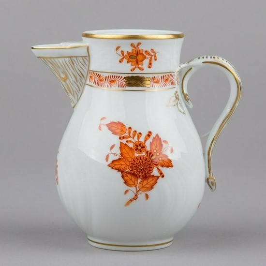 Herend Chinese Bouquet Rust Orange Jug #1483/AOG