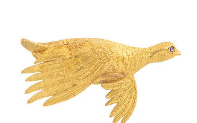 Hermes 18kt Gold Game Bird Brooch