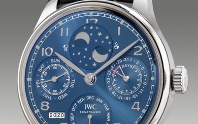IWC, Ref. IW503401 A fine and attractive white gold perpetual calendar wristwatch with moon phases, digital year indicator, 7-Day power reserve indication, guarantee and presentation box