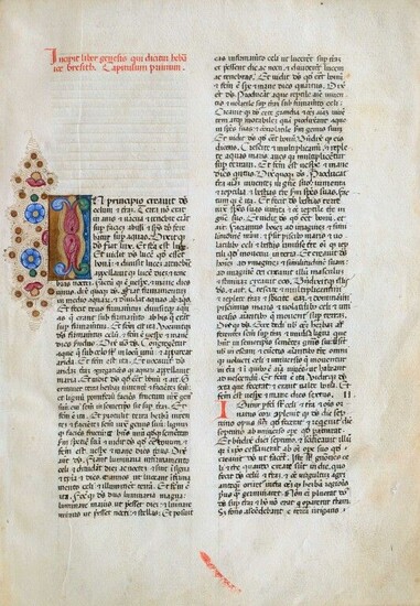 [Incunabula]. Bible, A.T., Latin, 1476]. Venice, Nicolas Jenson, 1476. Large folio, 18th century soft parchment, smooth spine, black basane title-piece (spine torn off at head and defects including stains on upper board; rare soiling and foxing...
