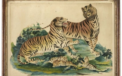 Indian School. Tigers, circa 1840, watercolour