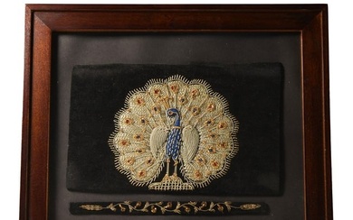 Indian Textile Embroidery of a Peacock