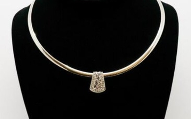 Italian Two-Tone 14K & Diamond Pendant Necklace
