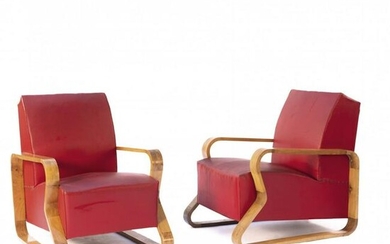 Italy, Set of two lounge chairs, 1940/50s