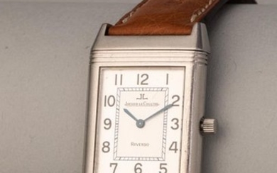 JAEGER LECOULTRE. Men's "Reverso" bracelet watch in steel,...