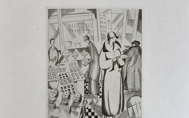 J.E.LABOUREUR Hand Signed Engraving Cubism French 1924