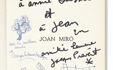 JOAN MIRÓ (1893-1983), JACQUES PRÉVERT (1900-1977) et GEORGES RIBEMONT-DESSAIGNES (1884-1974)