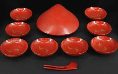 Japanese Lacquerware Grouping.
